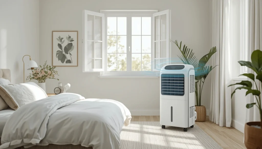 um dos melhores climatizadores de ar refrescando um quarto